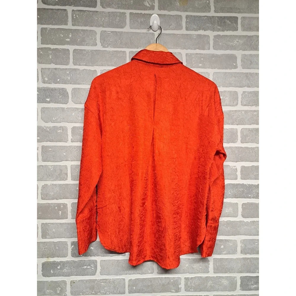 Revolve House Of Harlow 1960 Women Red Button‎ Down Long Sleeve Blouse Size XS